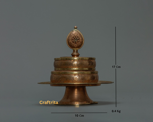 Handmade Tibetan Mandala Set – Copper Buddhist Ritual Art | Nepalese Spiritual Decor