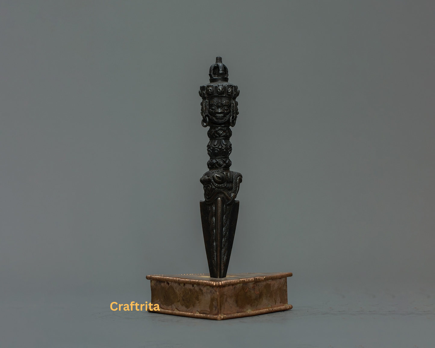 Handcrafted Tibetan Phurba with Stand  – Sacred Ritual Dagger from Nepal