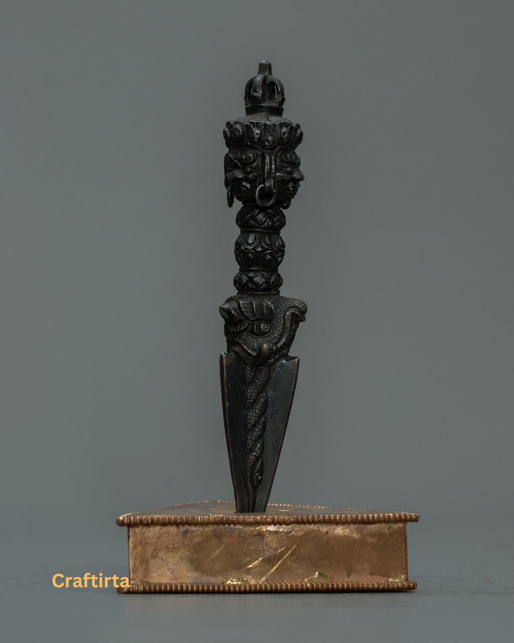 Handcrafted Tibetan Phurba with Stand  – Sacred Ritual Dagger from Nepal