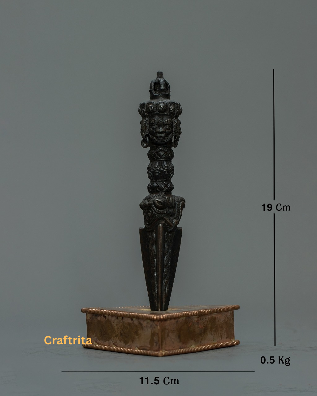 Handcrafted Tibetan Phurba with Stand  – Sacred Ritual Dagger from Nepal