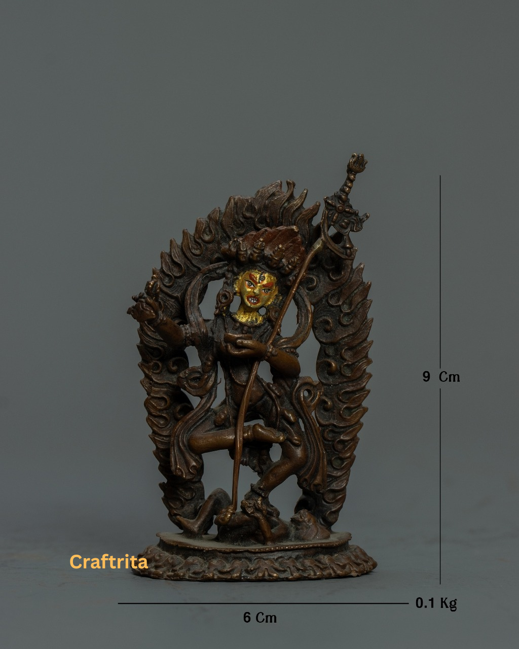 Vajravarahi Miniature Statue  – Handmade Oxidized Copper Body | Tibetan Buddhist Deity of Protection & Prosperity
