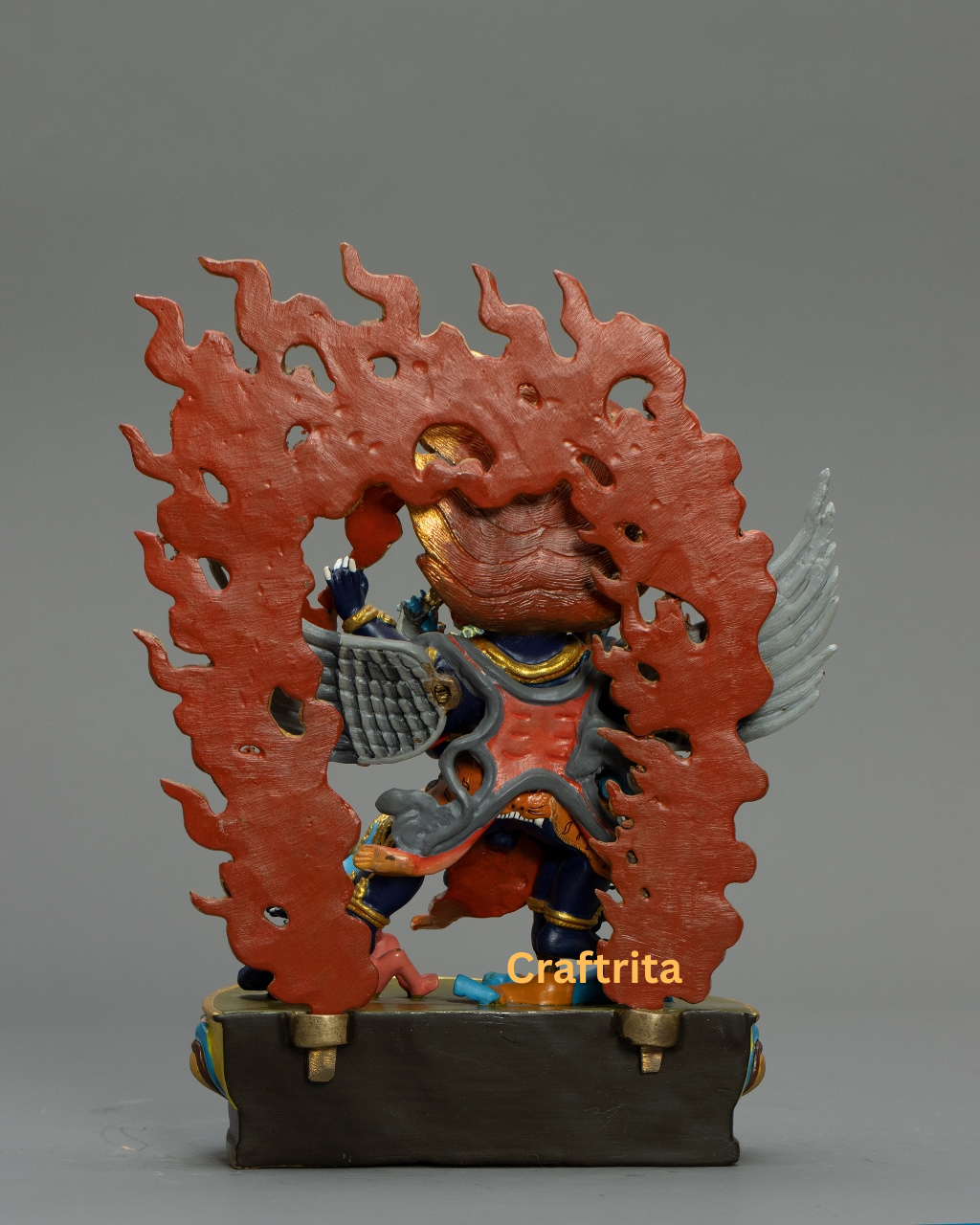 Vajrakilaya Statue 2.6 kg – Handmade in Nepal | Colorful Copper Tibetan Buddhist Deity Sculpture | Wrathful Protector for Spiritual Home Deco