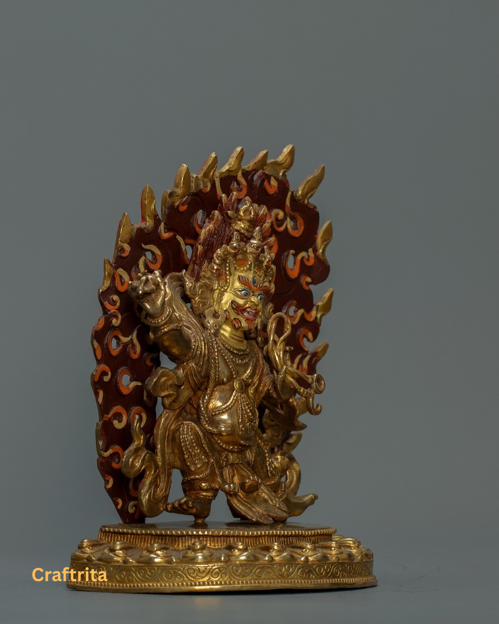 Powerful Vajrapani Statue  – Handmade Nepalese Bodhisattva of Power | Altar & Meditation Decor