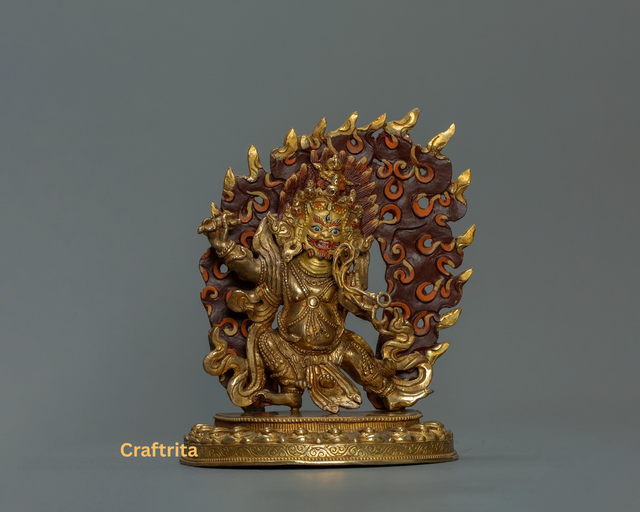 Powerful Vajrapani Statue  – Handmade Nepalese Bodhisattva of Power | Altar & Meditation Decor