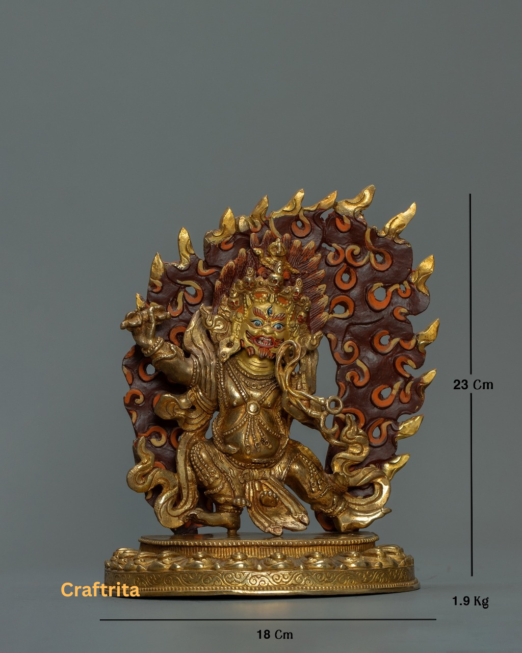 Powerful Vajrapani Statue  – Handmade Nepalese Bodhisattva of Power | Altar & Meditation Decor