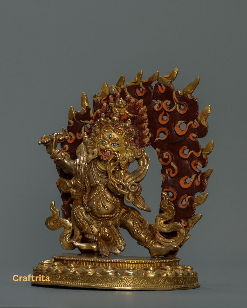 Powerful Vajrapani Statue  – Handmade Nepalese Bodhisattva of Power | Altar & Meditation Decor