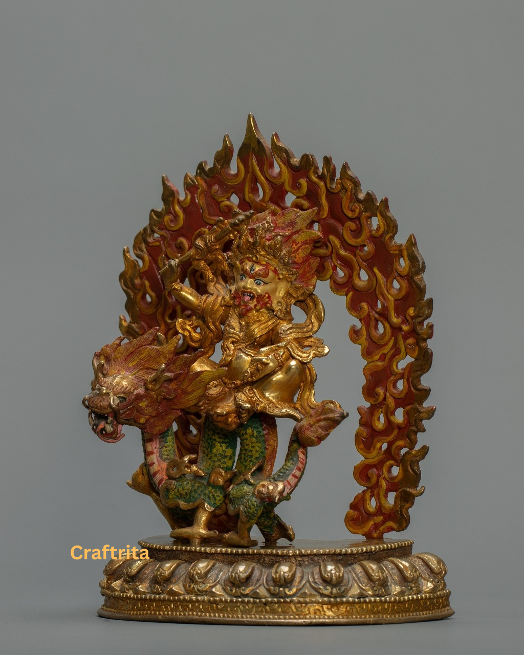 White Dzambhala Statue – Handmade in Nepal | Tibetan Buddhist Deity of Wealth & Prosperity Decor