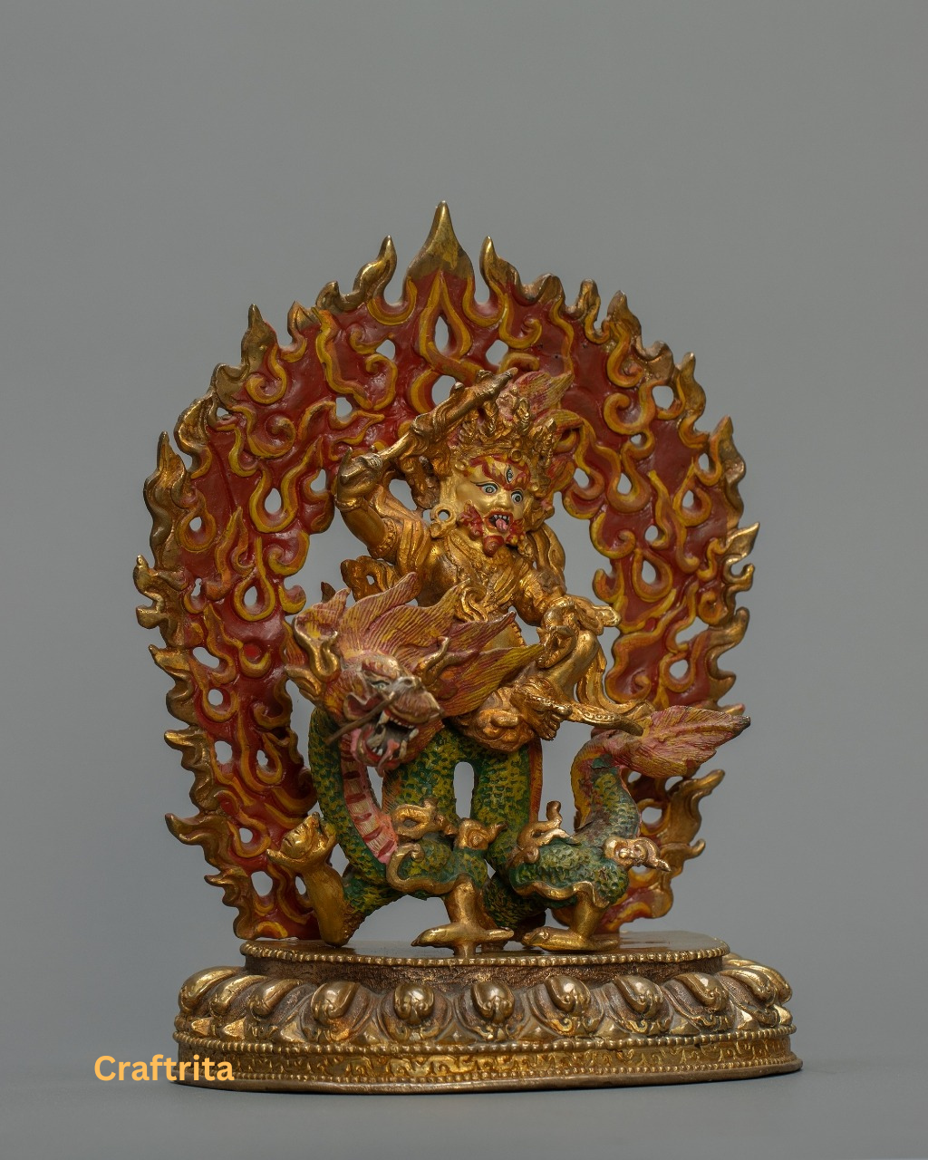 White Dzambhala Statue – Handmade in Nepal | Tibetan Buddhist Deity of Wealth & Prosperity Decor