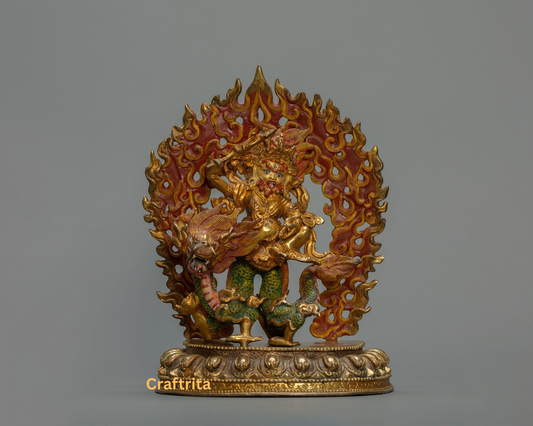 White Dzambhala Statue – Handmade in Nepal | Tibetan Buddhist Deity of Wealth & Prosperity Decor