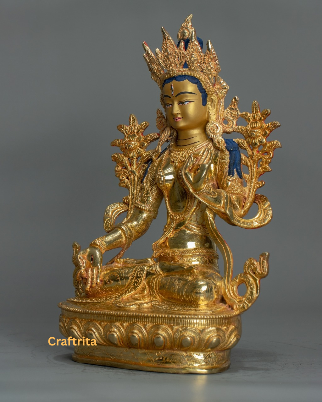 White Tara Statue – Handmade Tibetan Goddess of Longevity & Compassion | Spiritual Decor
