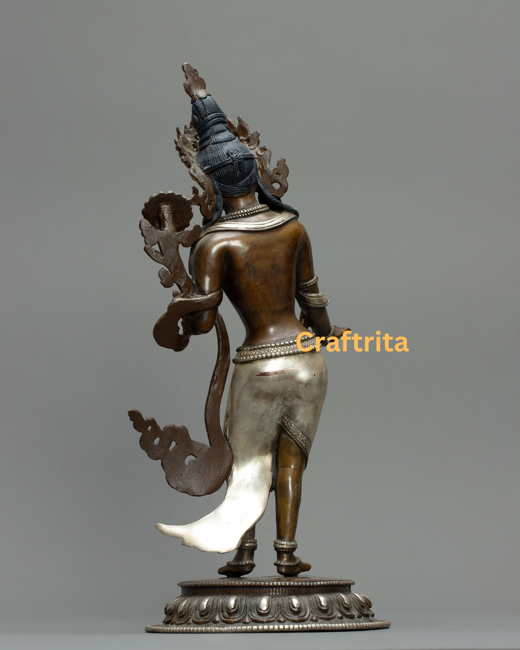 White Tara Statue 2.5kg  – Handcrafted Tibetan Goddess Idol – Oxidized & Silver Finish – Buddhist Meditation & Healing Decor