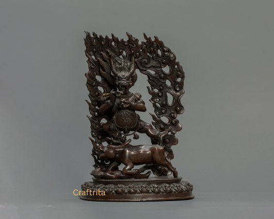 Yamantaka Protector Statue  – Nepalese Handmade Oxidized Copper | Tibetan Buddhist Spiritual Decor