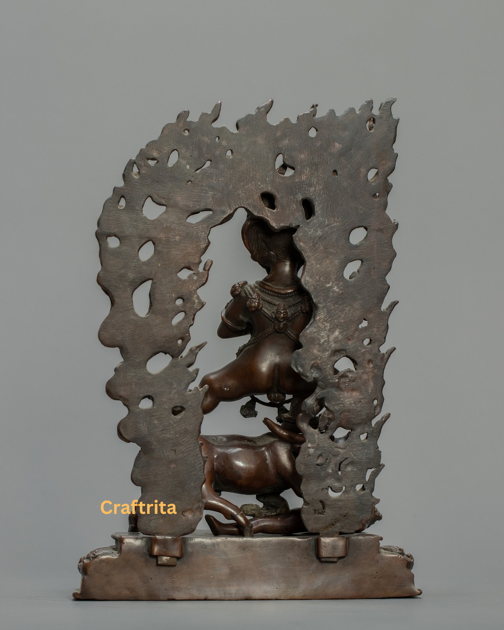 Yamantaka Protector Statue  – Nepalese Handmade Oxidized Copper | Tibetan Buddhist Spiritual Decor