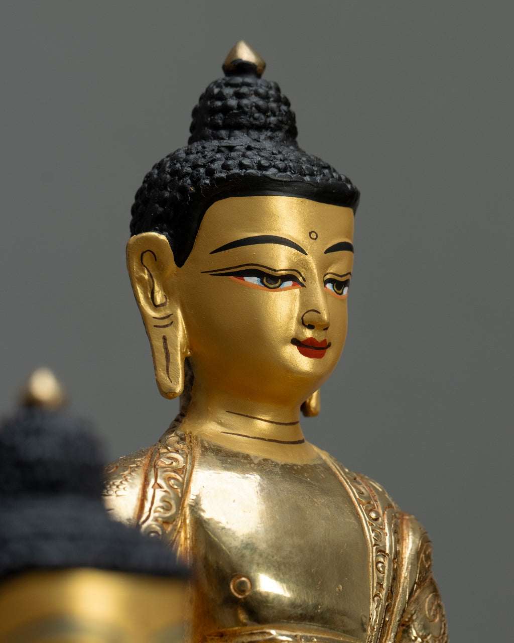 Buddha Statue Set – Amitabha, Medicine & Shakyamuni 1 kg  | Handmade in Nepal | Copper with 24K Gold Plating & Fire Gold Gilding | Spiritual Buddhist Art & Home Décor
