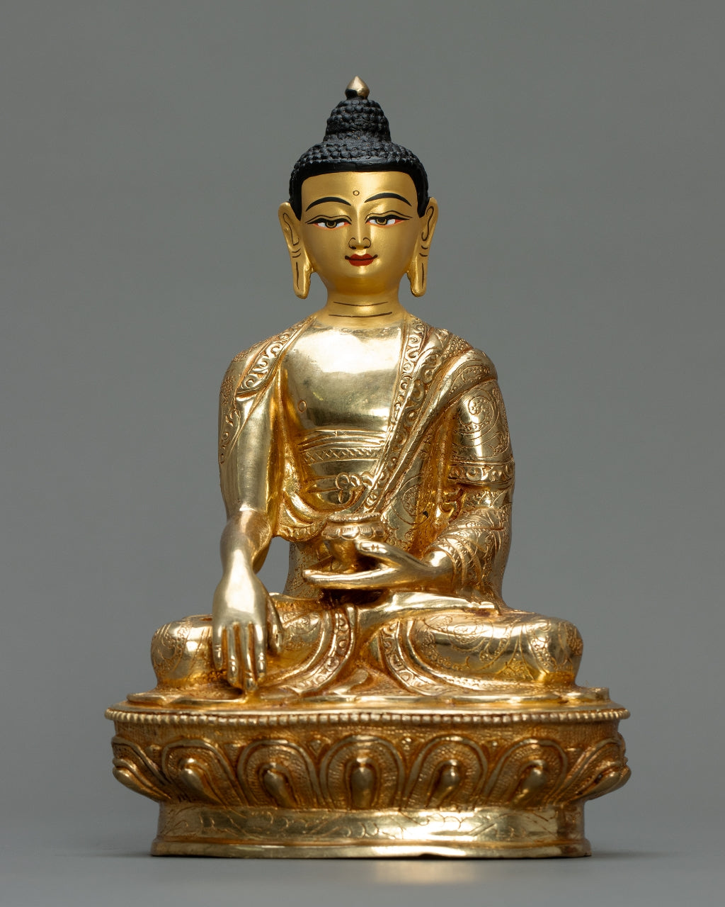 Buddha Statue Set – Amitabha, Medicine & Shakyamuni 1 kg  | Handmade in Nepal | Copper with 24K Gold Plating & Fire Gold Gilding | Spiritual Buddhist Art & Home Décor