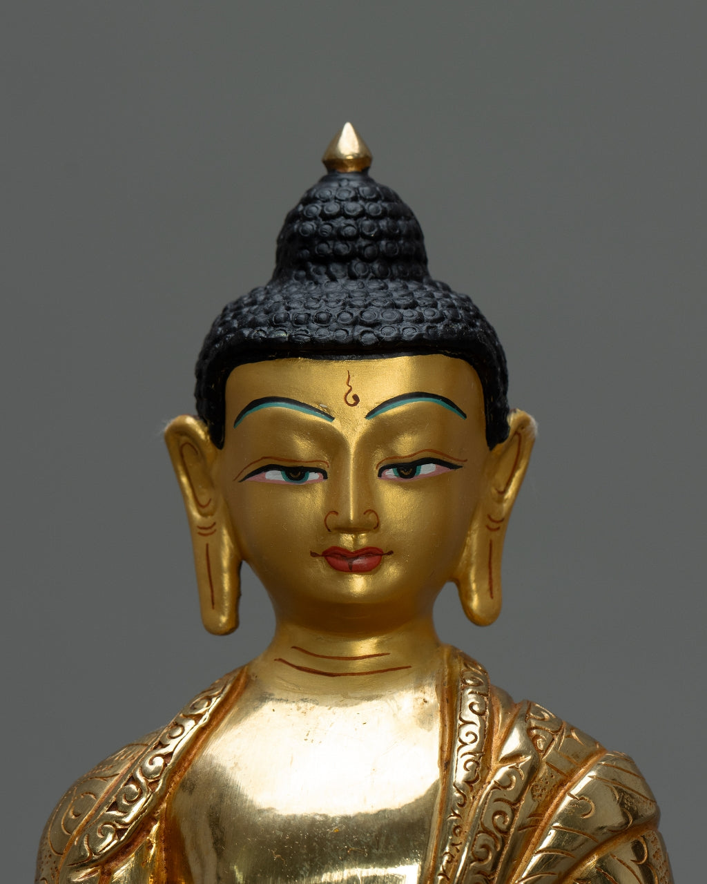Buddha Statue Set – Amitabha, Medicine & Shakyamuni 1 kg  | Handmade in Nepal | Copper with 24K Gold Plating & Fire Gold Gilding | Spiritual Buddhist Art & Home Décor