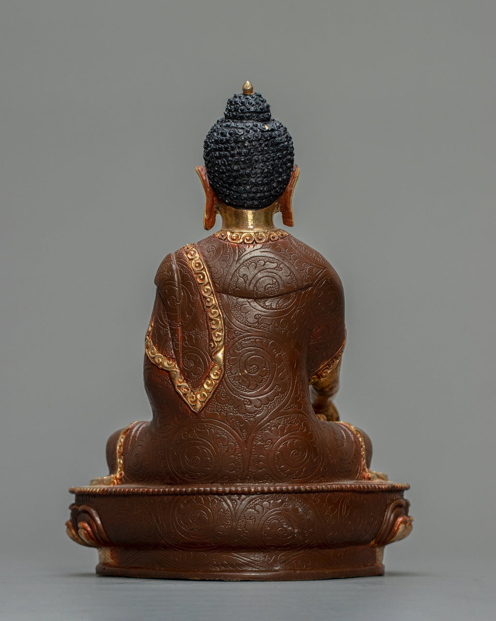 Shakyamuni Buddha Statue 1.6 kg – Handmade in Nepal | Copper Body with 24K Gold Plating & Fire Gilding | Tibetan Buddhist Art & Spiritual Home Decor
