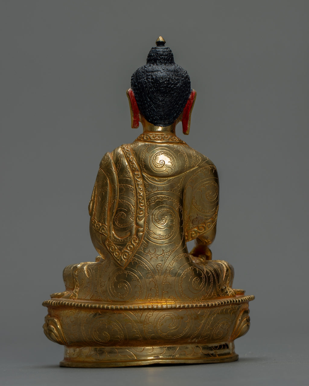 Shakyamuni Buddha Statue 1.1 KG– Handmade in Nepal | Copper Body with 24K Gold Plating & Fire-Gilding | Spiritual Buddhist Art & Home Decor