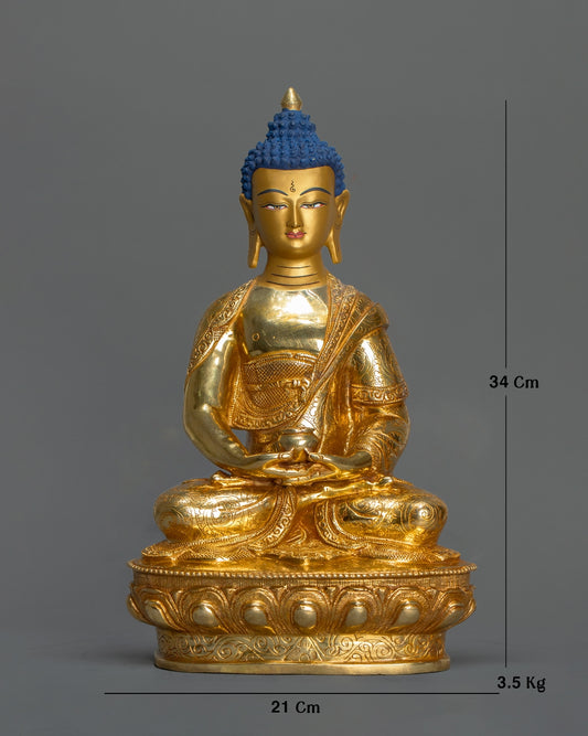 Amitabha Buddha Statue | Deity of Infinite Light | Handmade Spiritual Sculpture for Meditation