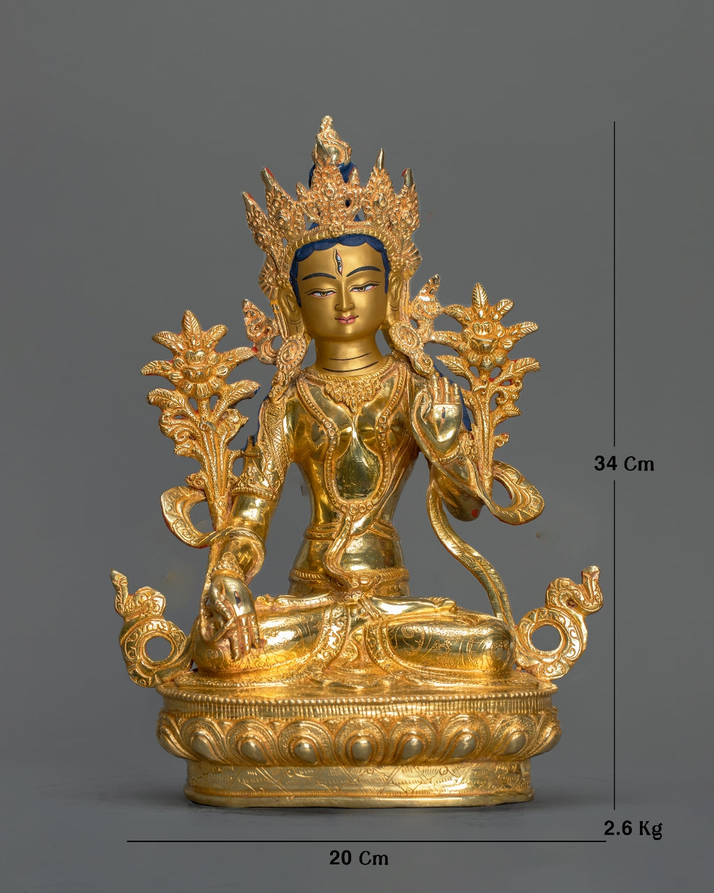 White Tara Statue – Handmade Tibetan Goddess of Longevity & Compassion | Spiritual Decor