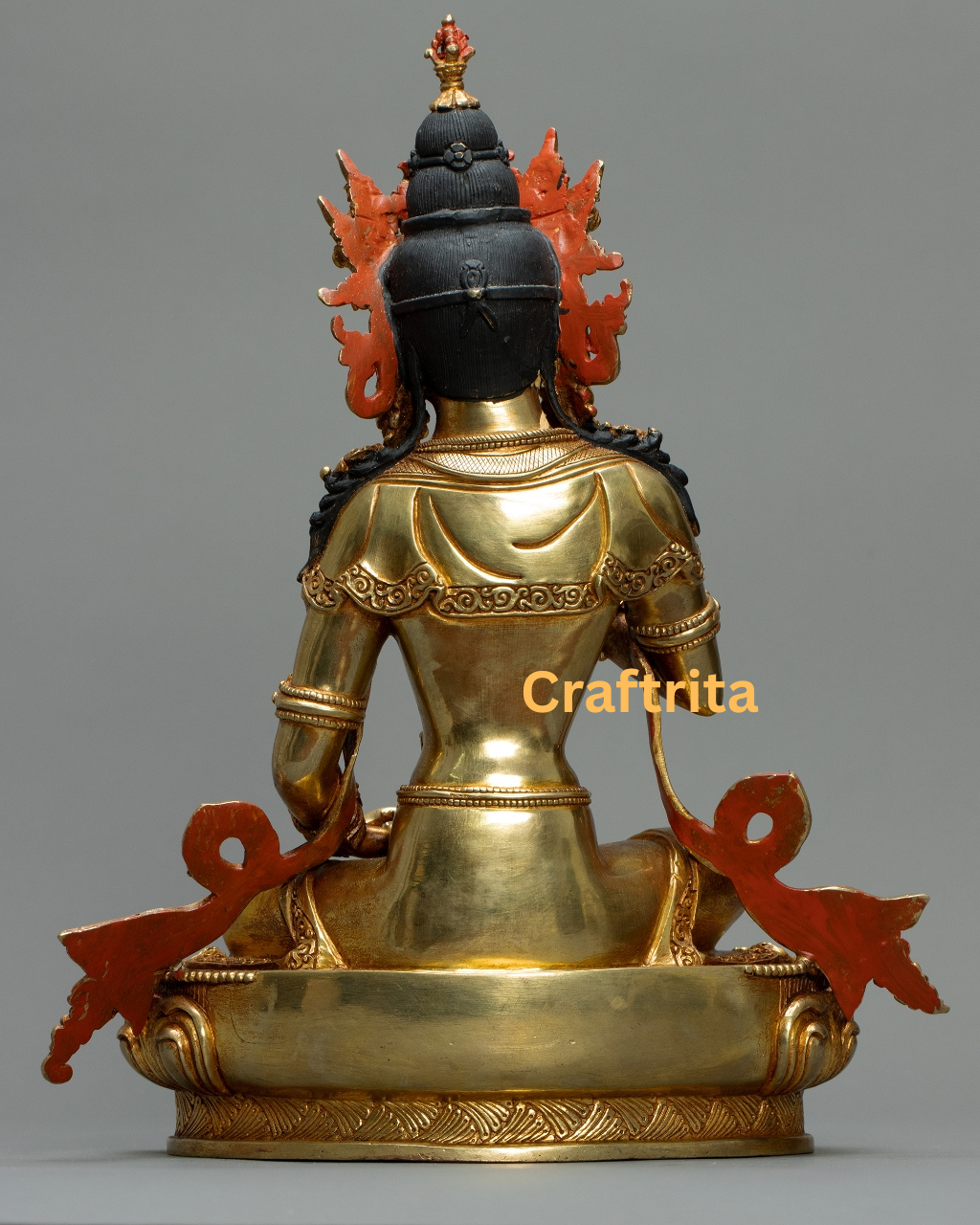 Vajrasattva Statue 4kg – Handmade in Nepal –Copper Body with 24K Gold Plating & Fire Gilding – Tibetan Buddhist Art & Spiritual Home Decor