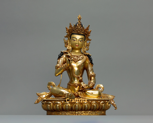 Vajrasattva Statue 4kg – Handmade in Nepal –Copper Body with 24K Gold Plating & Fire Gilding – Tibetan Buddhist Art & Spiritual Home Decor